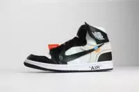 baskets montantes homme nike air jordan 1 retro off-white  noir blanc